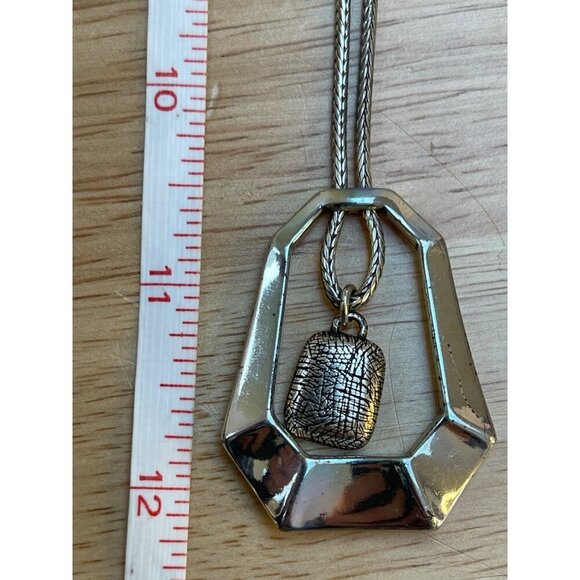 Brighton Pendant Necklace Double Dangle, Silver Plated, Casual, Vacation - Picture 1 of 7